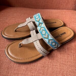 Minnetonka Beaded Leather Sandals Size 6